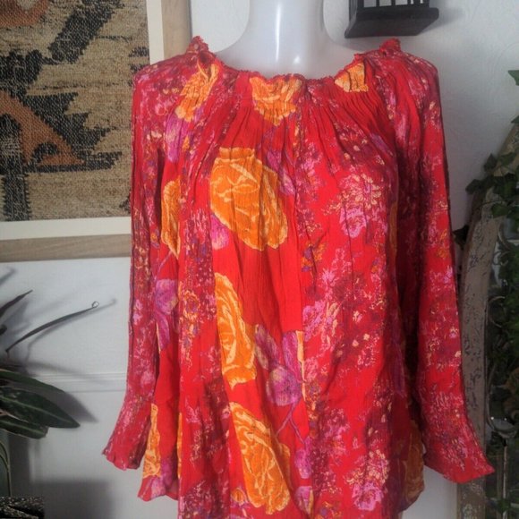 Nwt Free People Elena Printed Top Size XS Oversize Floral Tunic $128 Retail NEW - Picture 4 of 6
